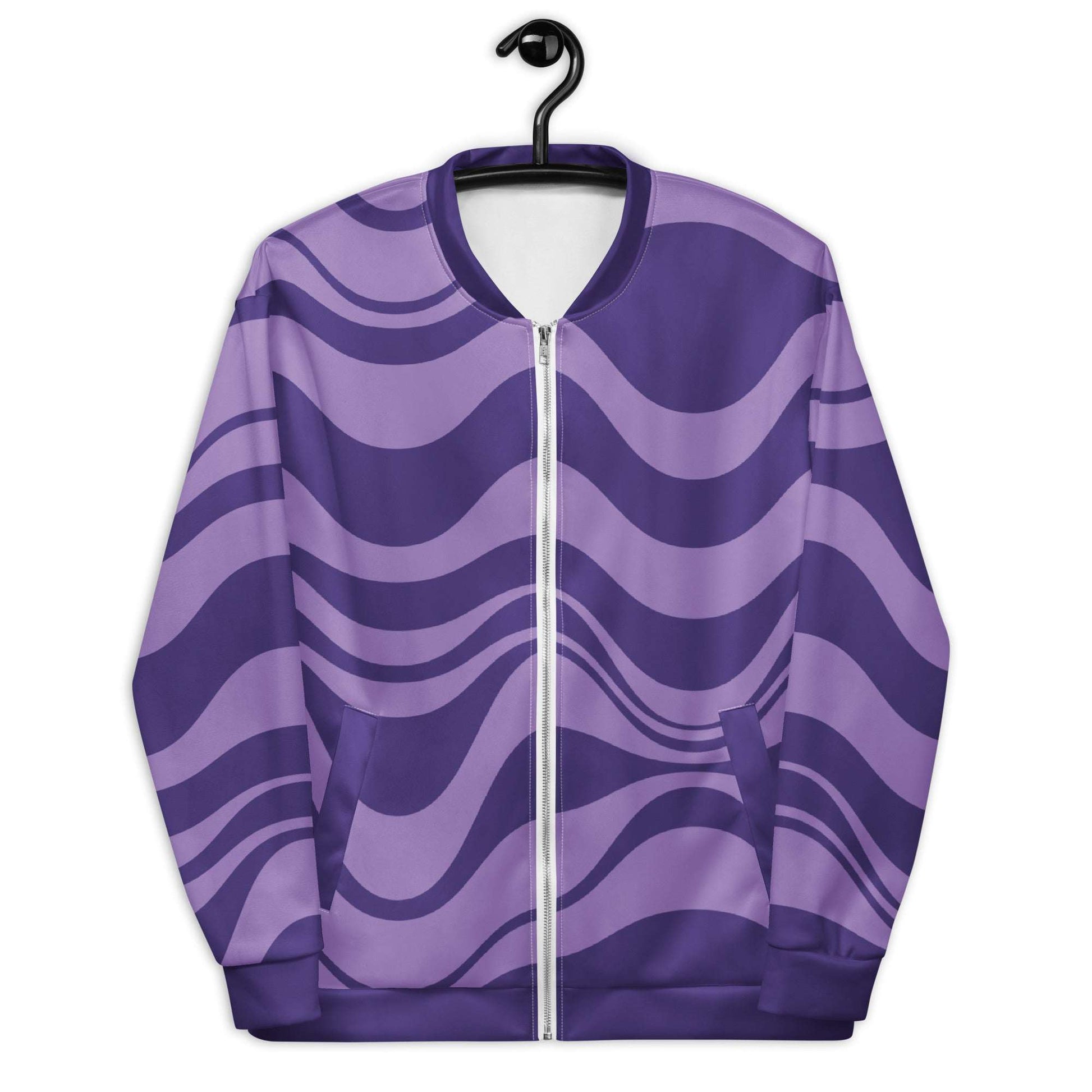 Bomber jacket - ENERGY WAVES purple - Wavy stripe print 3XL