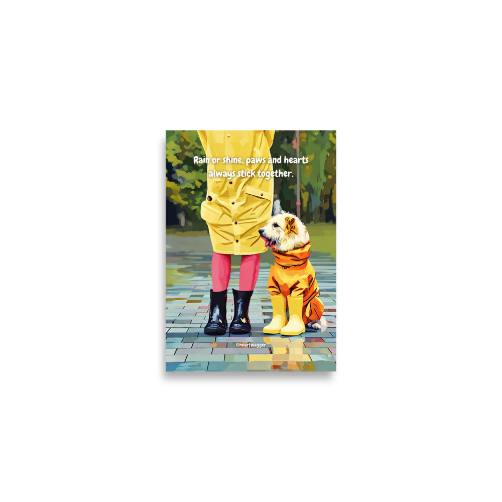 Poster - Rain or shine, paws and hearts always stick together
