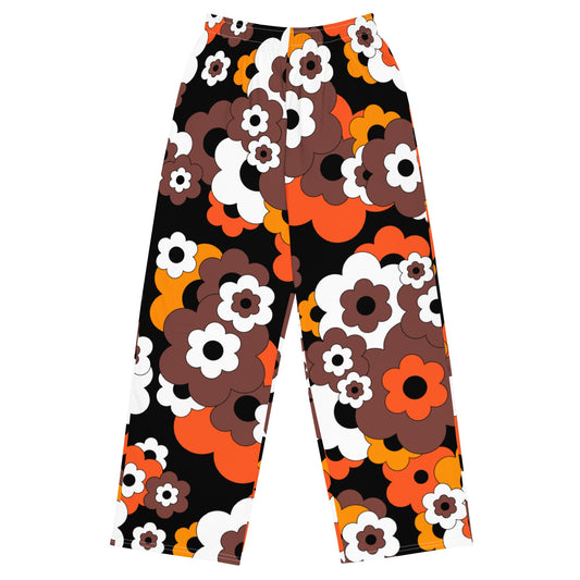 Pants - ERICA orange brown - Brave Retro Florals