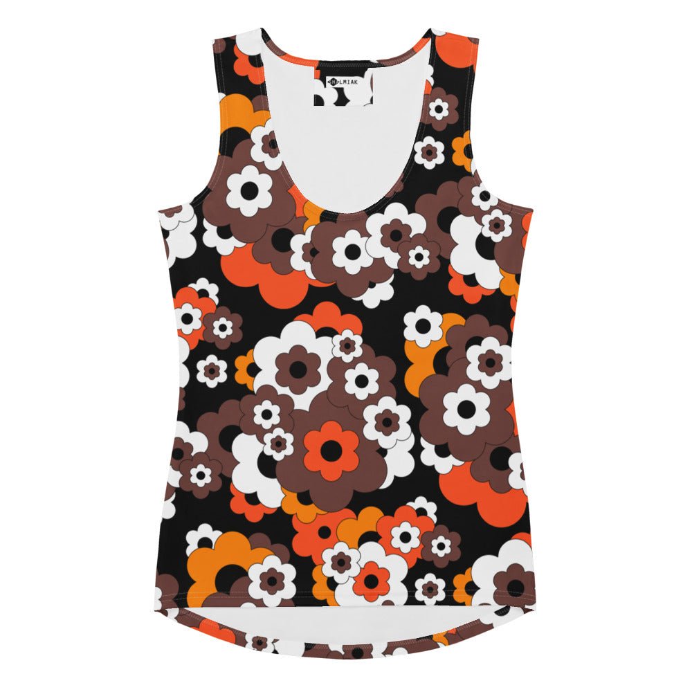 Tank Top - ERICA orange brown - Brave Retro Florals