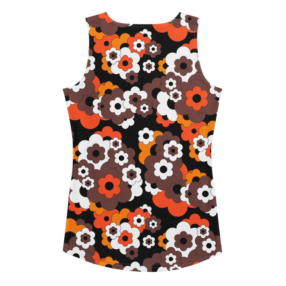 Tank Top - ERICA orange brown - Brave Retro Florals