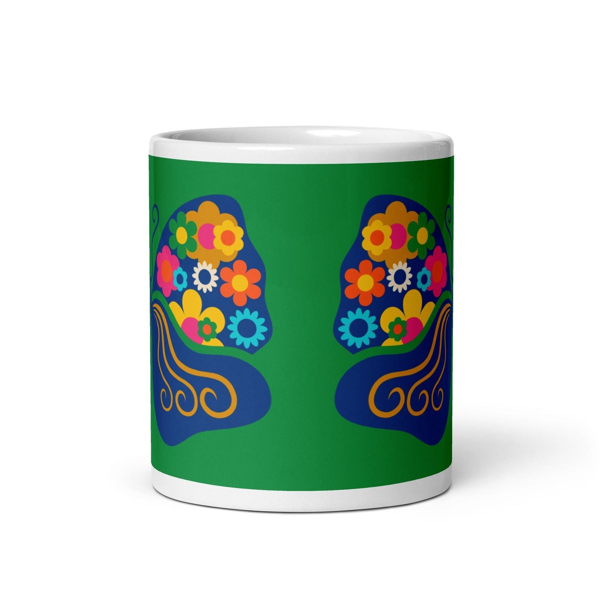 Mug - FAB FLOVERYFLY green - Playful butterfly print