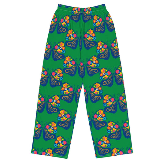 Pants - FAB FLOVERYFLY green - Playful Butterfly Print