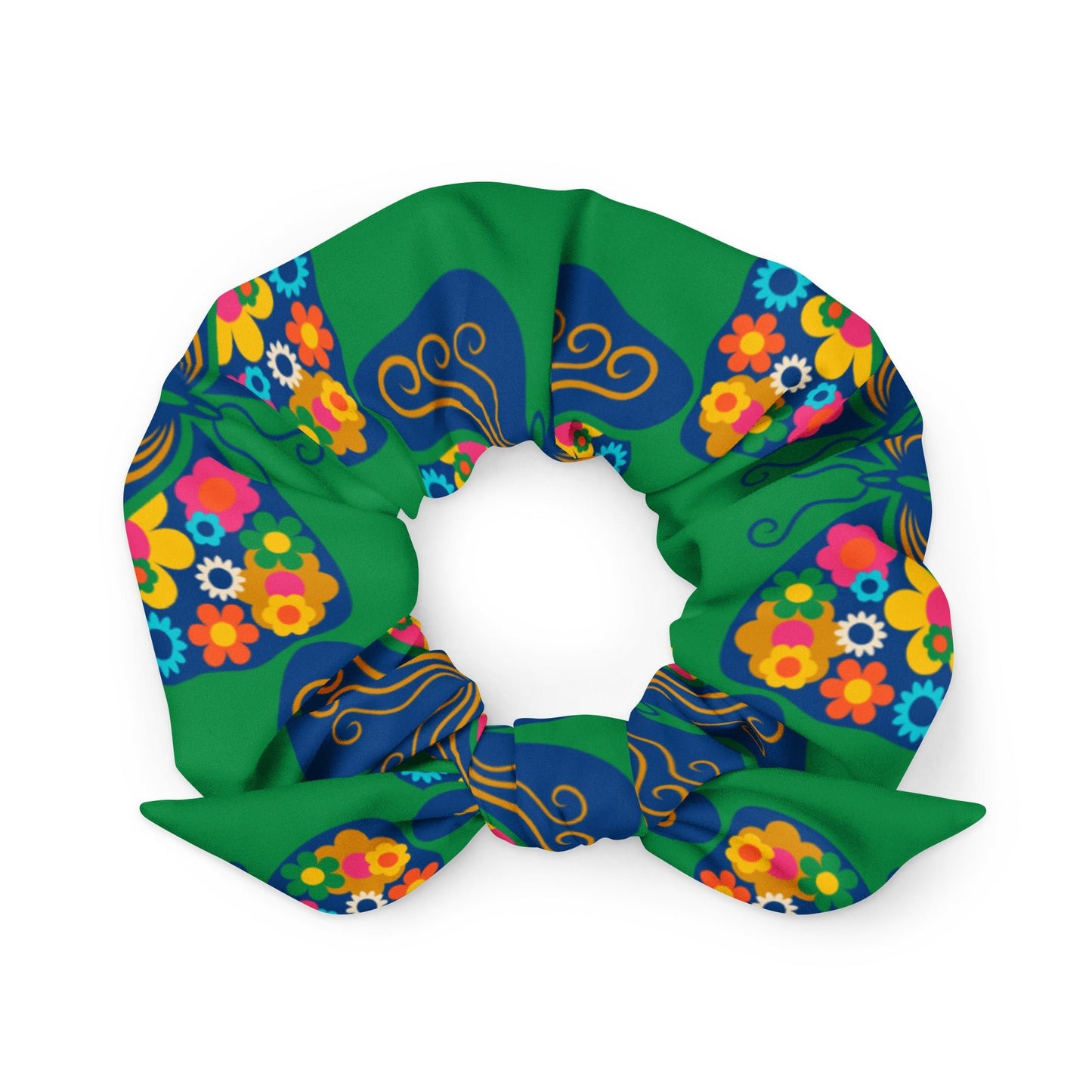 Scrunchie - FAB FLOVERYFLY green - Playful butterfly print Default Title