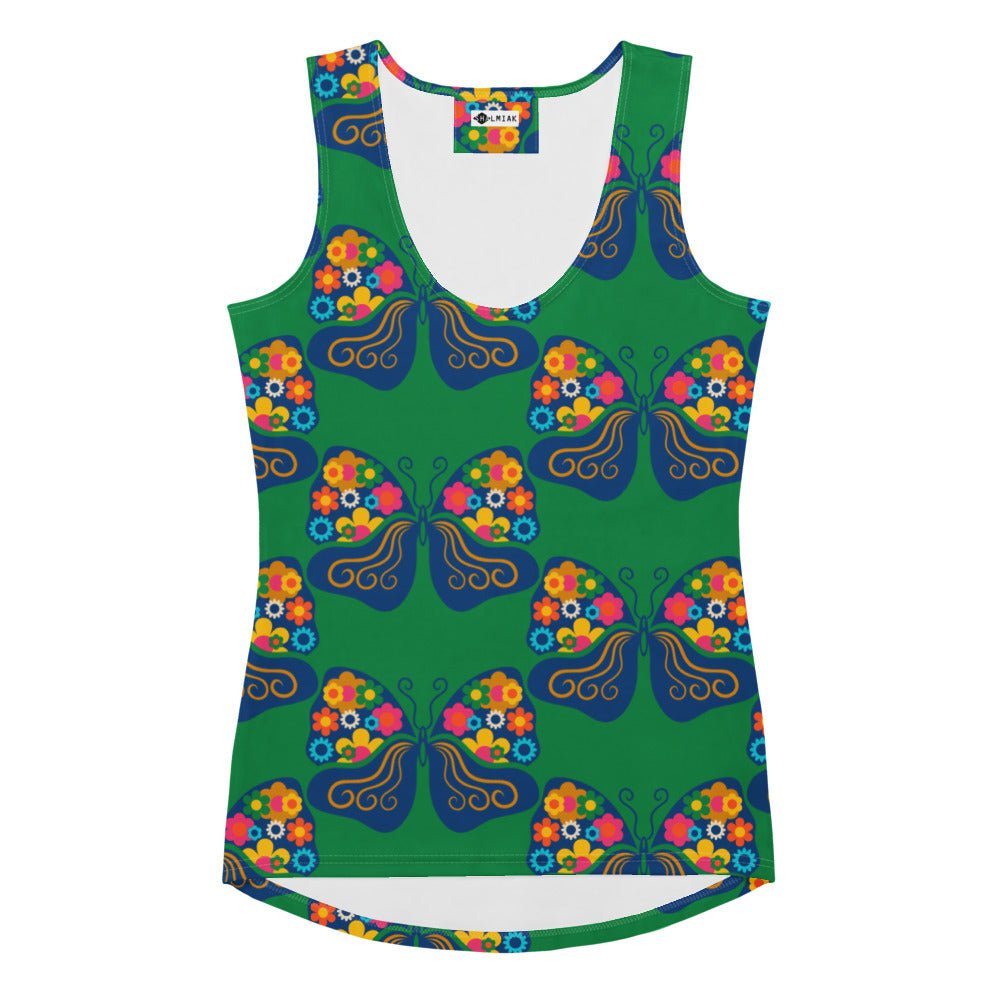 Tank top - FAB FLOVERYFLY green - Playful butterfly print