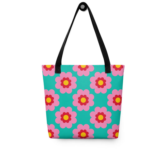 Tote Bag - FANCY BLOOM pink mint - Pretty Floral Print