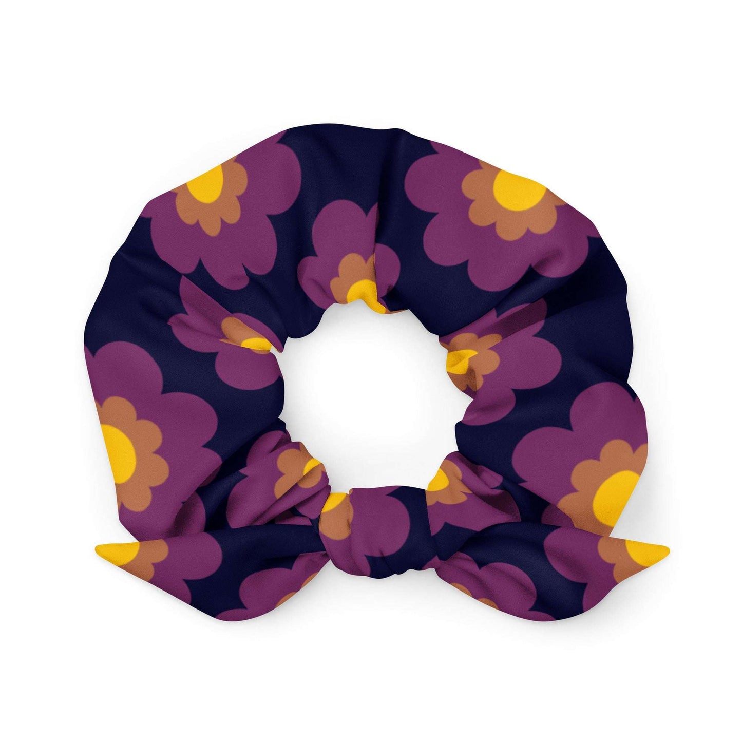 Scrunchie - FANCY BLOOM plum - Pretty floral print Default Title
