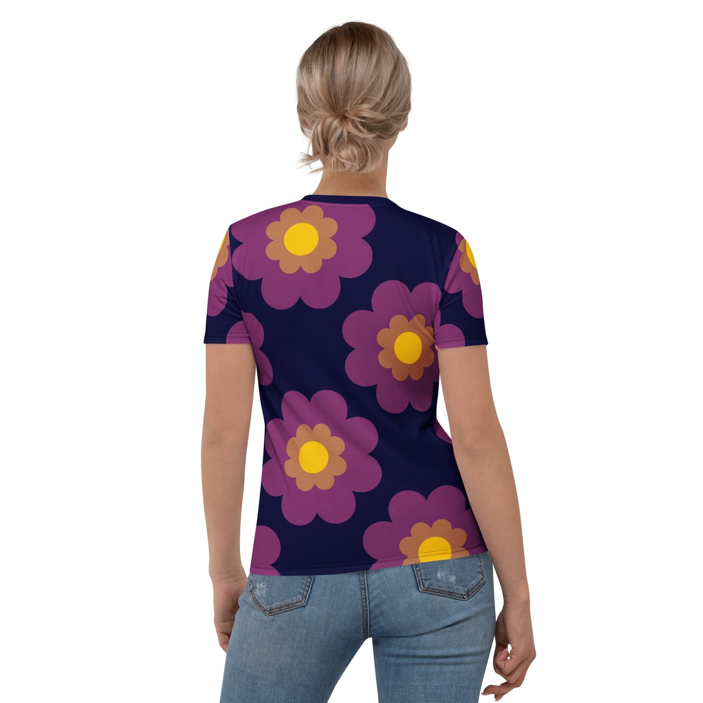 Woman's t-shirt - FANCY BLOOM plum - Pretty floral print