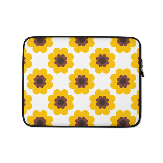 Laptop Sleeve - FANCY BLOOM yellow - Pretty Floral Print