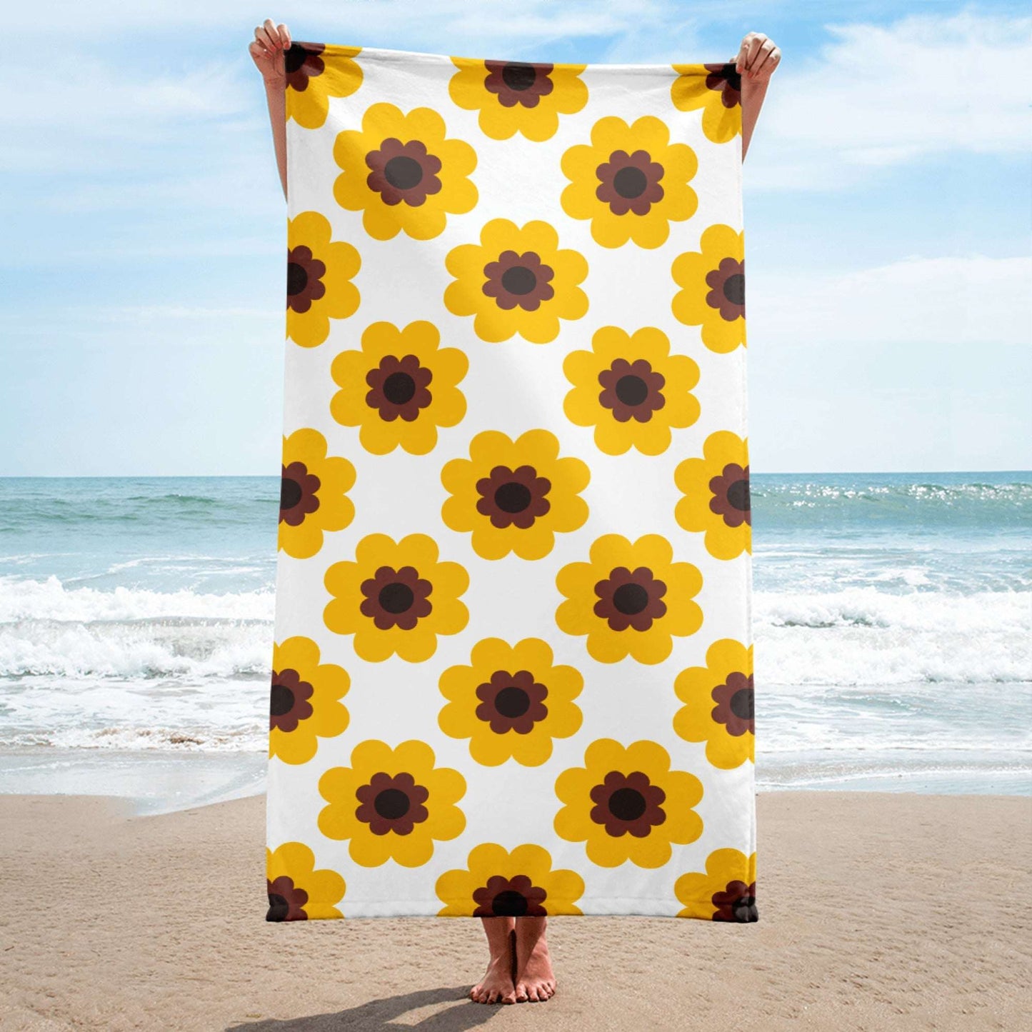 Towel - FANCY BLOOM yellow - Pretty Floral Print