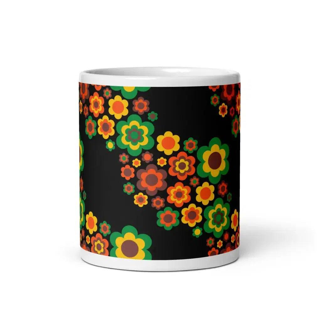 Mug - FLORA FOREVER retro - Floating flower print 11oz