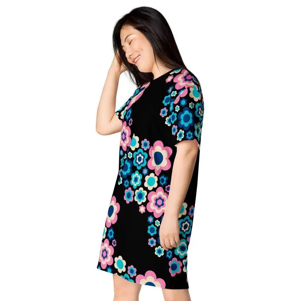 T-shirt dress - FLORA FOREVER sweet - Floating flower print