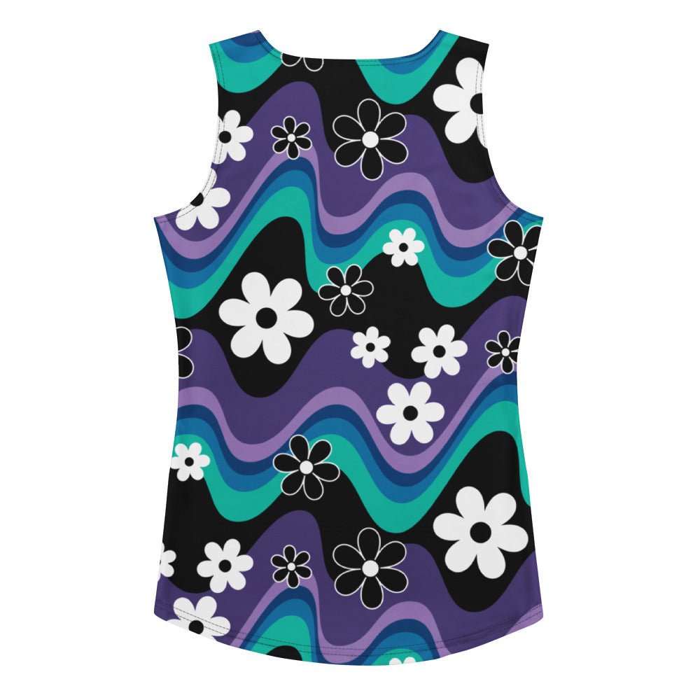 Tank Top - FLORA RAVE purple - Bold Stripes With Flowers