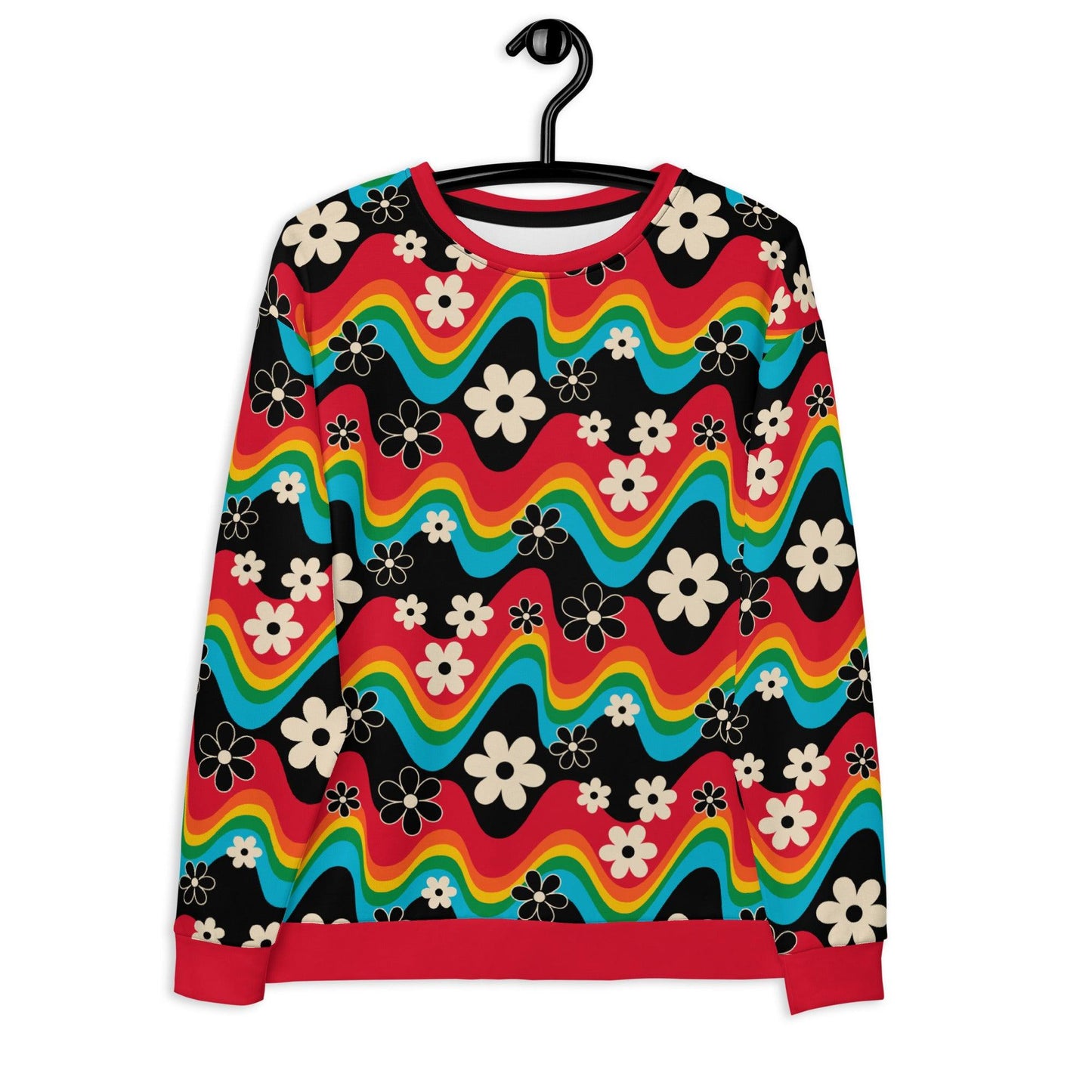 Sweatshirt - FLORA RAVE - Bold stripes and flowers print 3XL