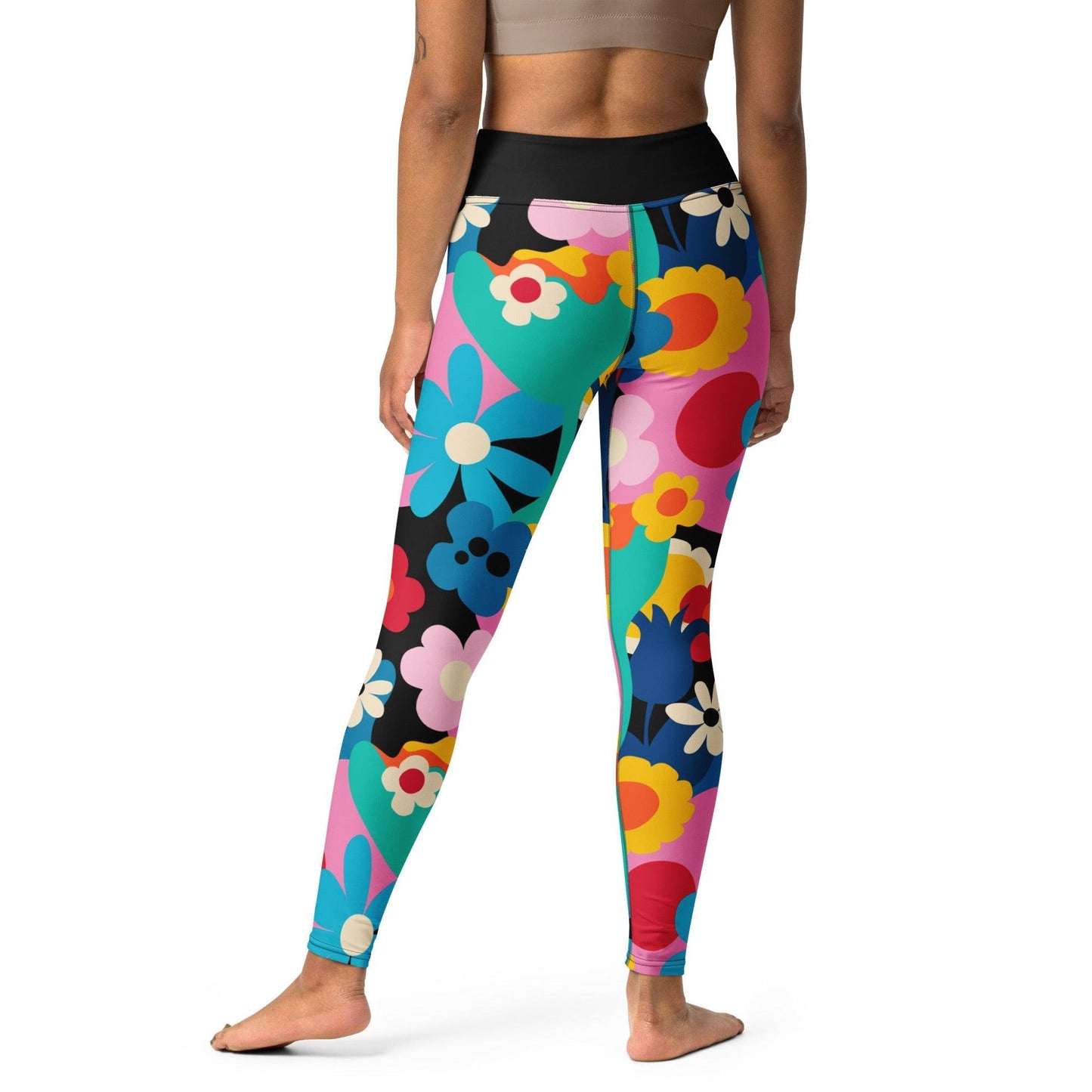 Yoga leggings -2- FLORALEI - Artsy flower print
