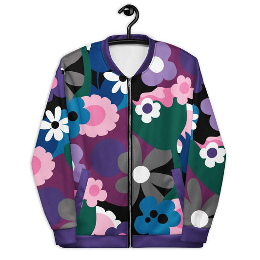 Bomber Jacket - FLORALEI cool - Artsy Flower Print