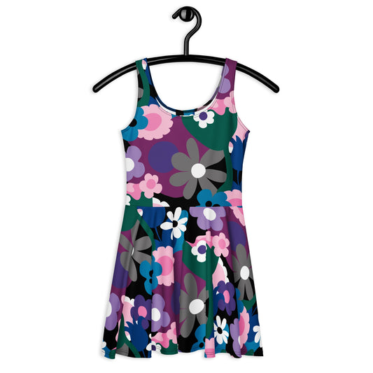 Skater Dress - FLORALEI cool - Artsy Flower Print