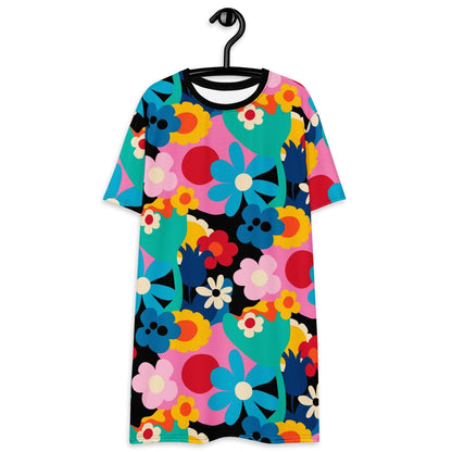 T-shirt dress - FLORALEI - Artsy flower print 6XL