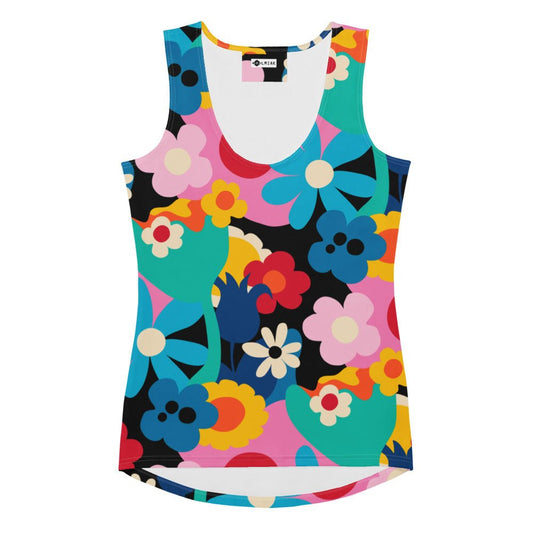 Tank Top - FLORALEI - Artsy Flower Print