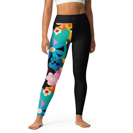 Yoga leggings - FLORALEI - Artsy flower print XL