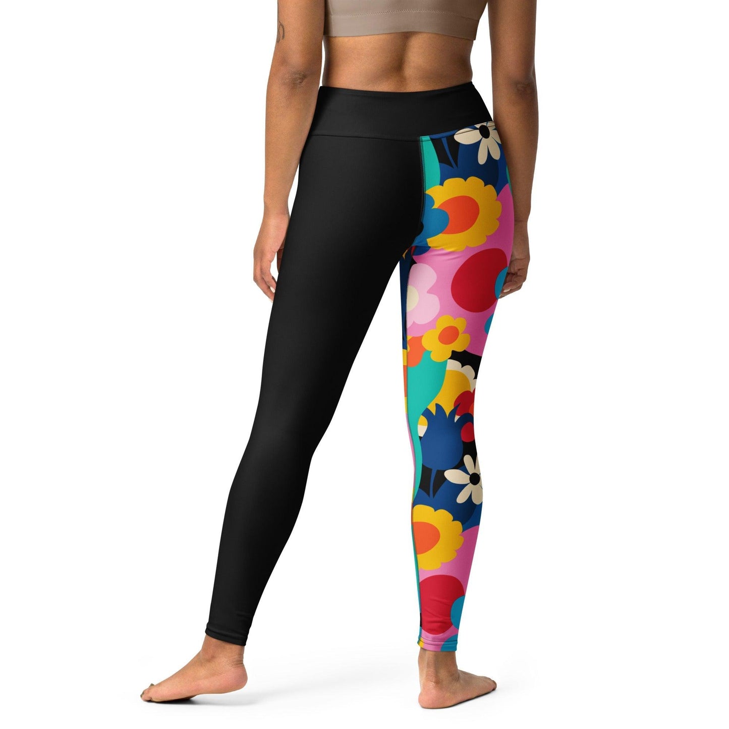 Yoga leggings - FLORALEI - Artsy flower print