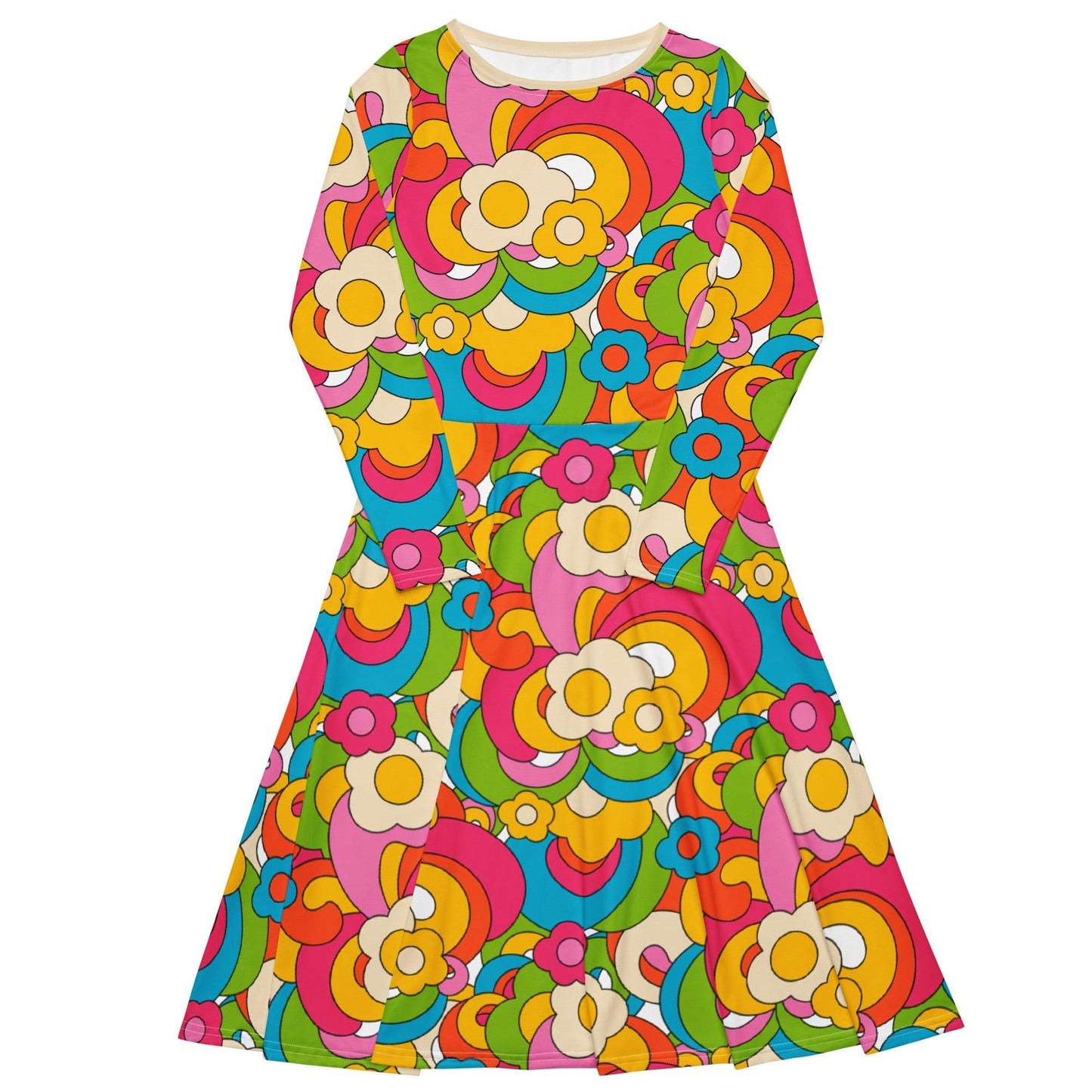 Midi dress - FLORENCE happy - Elegant floral print 6XL