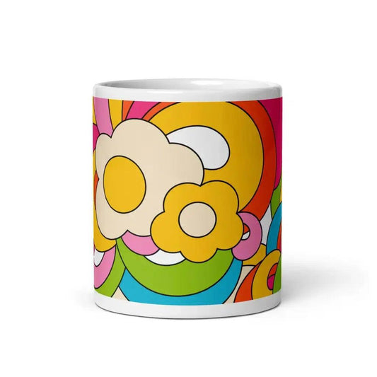 Mug - FLORENCE happy - Elegant floral print 11oz