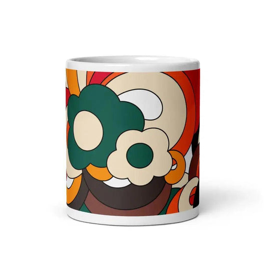 Mug - FLORENCE retro - Elegant floral print 11oz