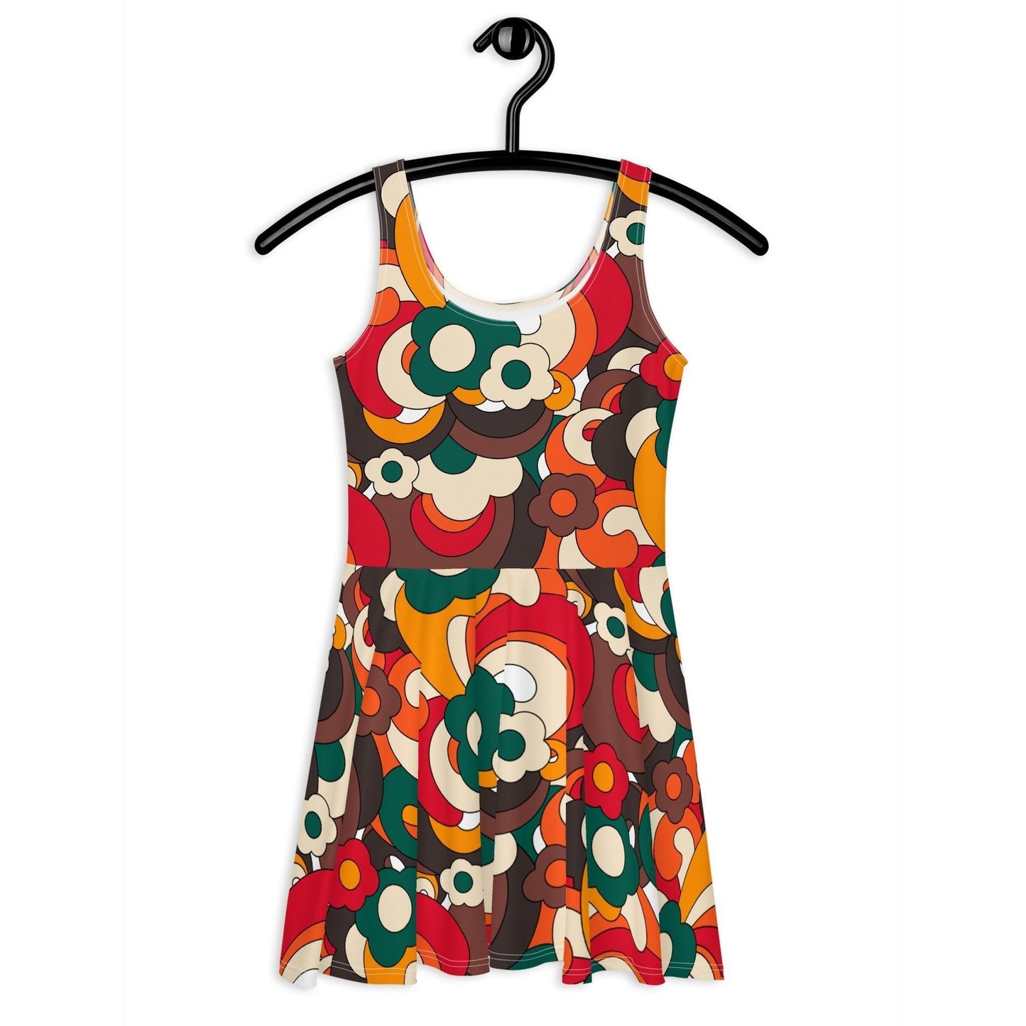Skater dress - FLORENCE retro - Elegant floral print 3XL