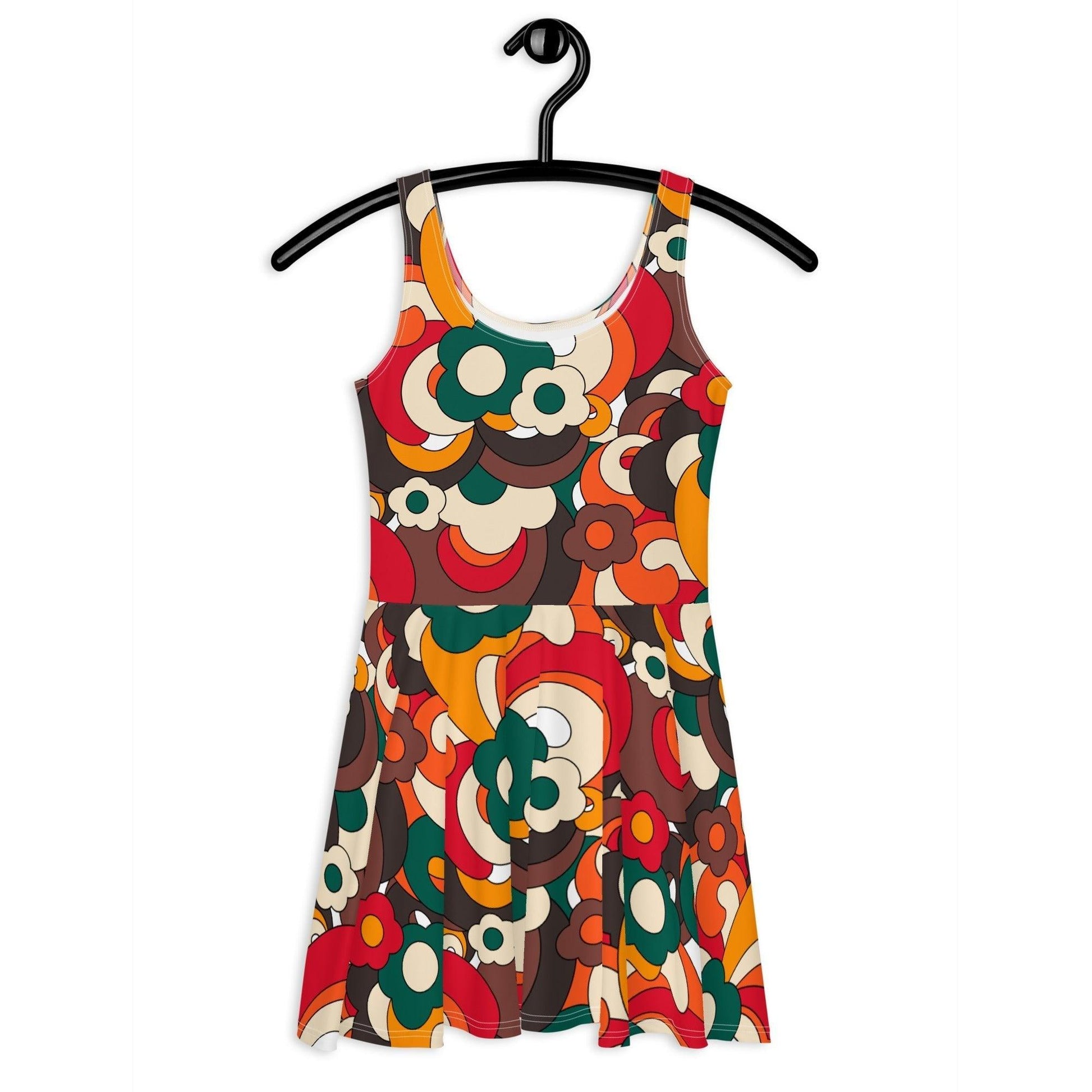 Skater dress - FLORENCE retro - Elegant floral print 3XL