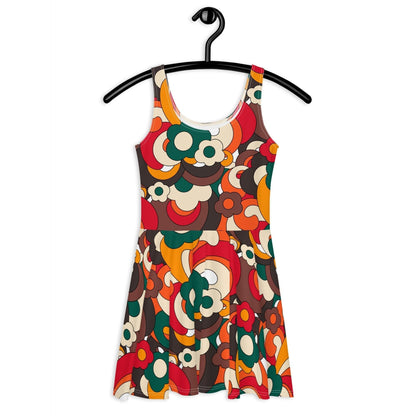 Skater dress - FLORENCE retro - Elegant floral print 3XL