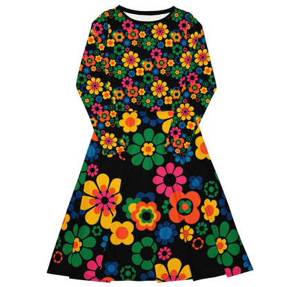 Midi Dress - FLOW-POW joy - Funky Flower Power Print