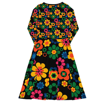Midi Dress - FLOW-POW joy - Funky Flower Power Print