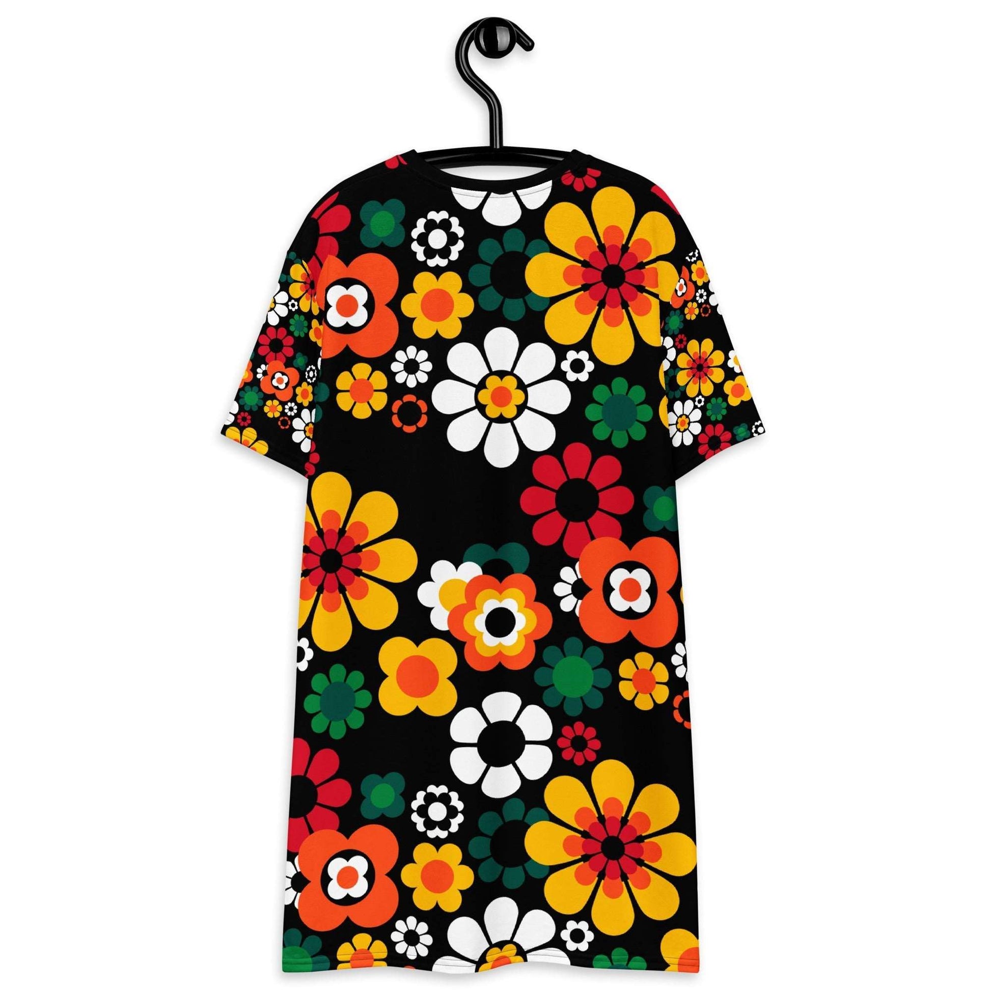 T-shirt dress - FLOW-POW retro - Funky flower power print