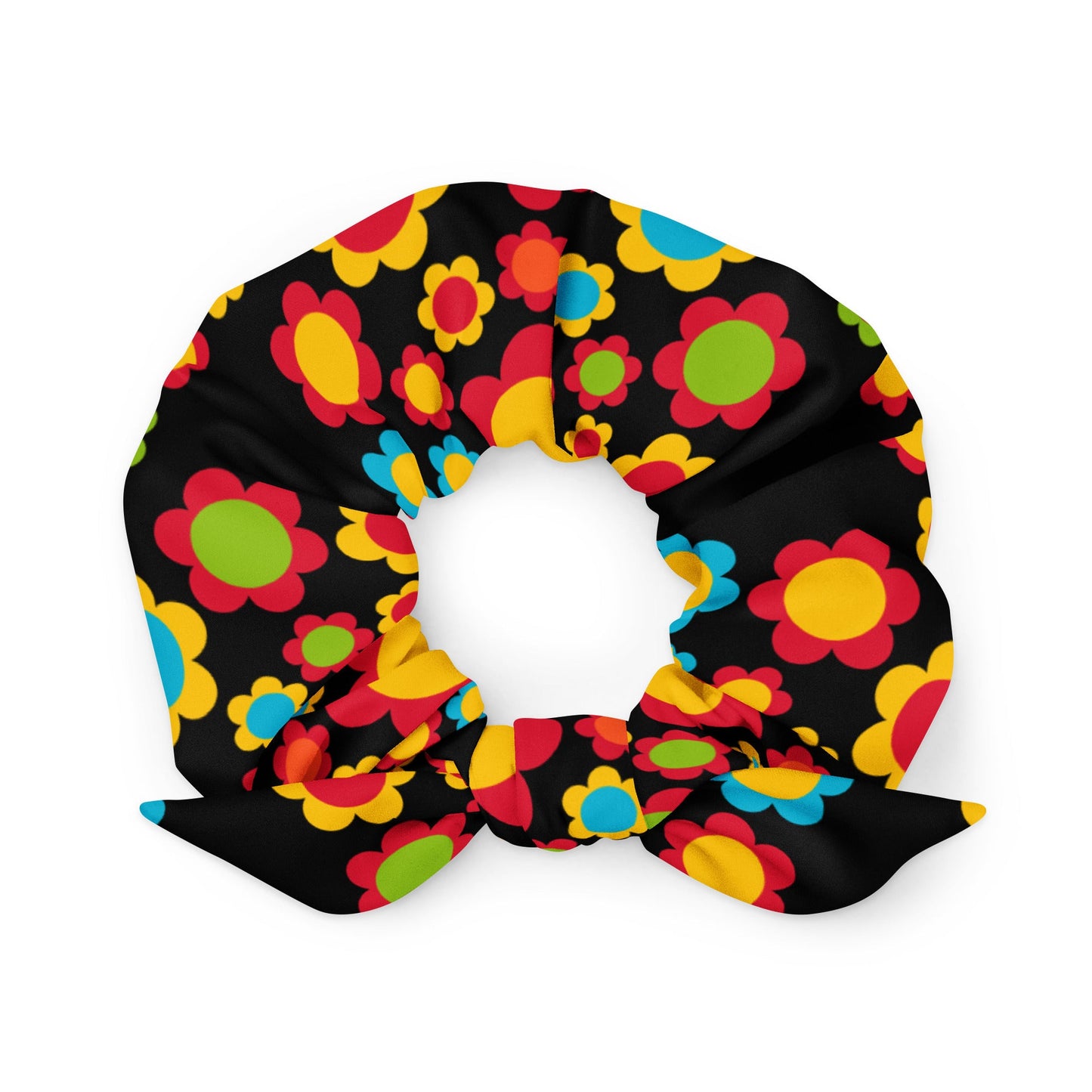 Scrunchie - FLOWERSHOP color - Retro flower and circle print Default Title