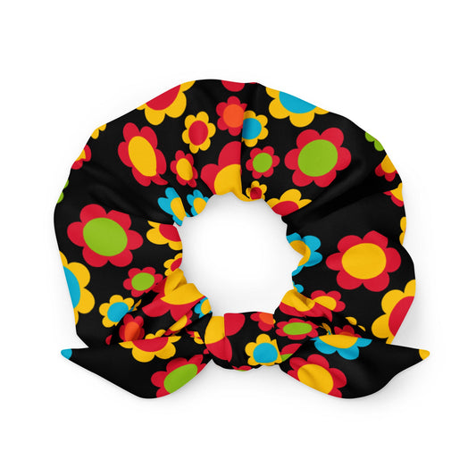 Scrunchie - FLOWERSHOP color - Retro flower and circle print Default Title