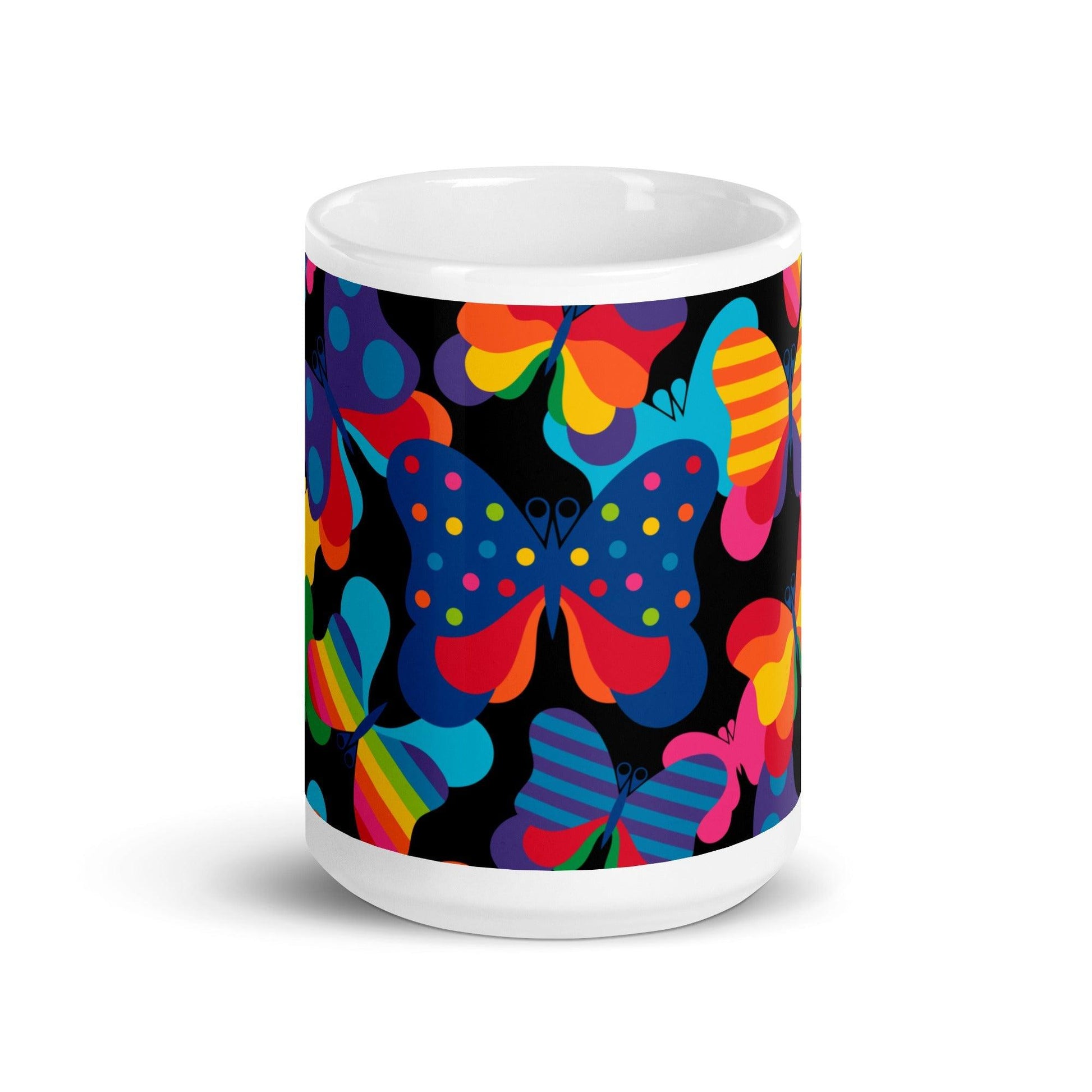 Mug - FLYRAVE black - Colorful butterfly print