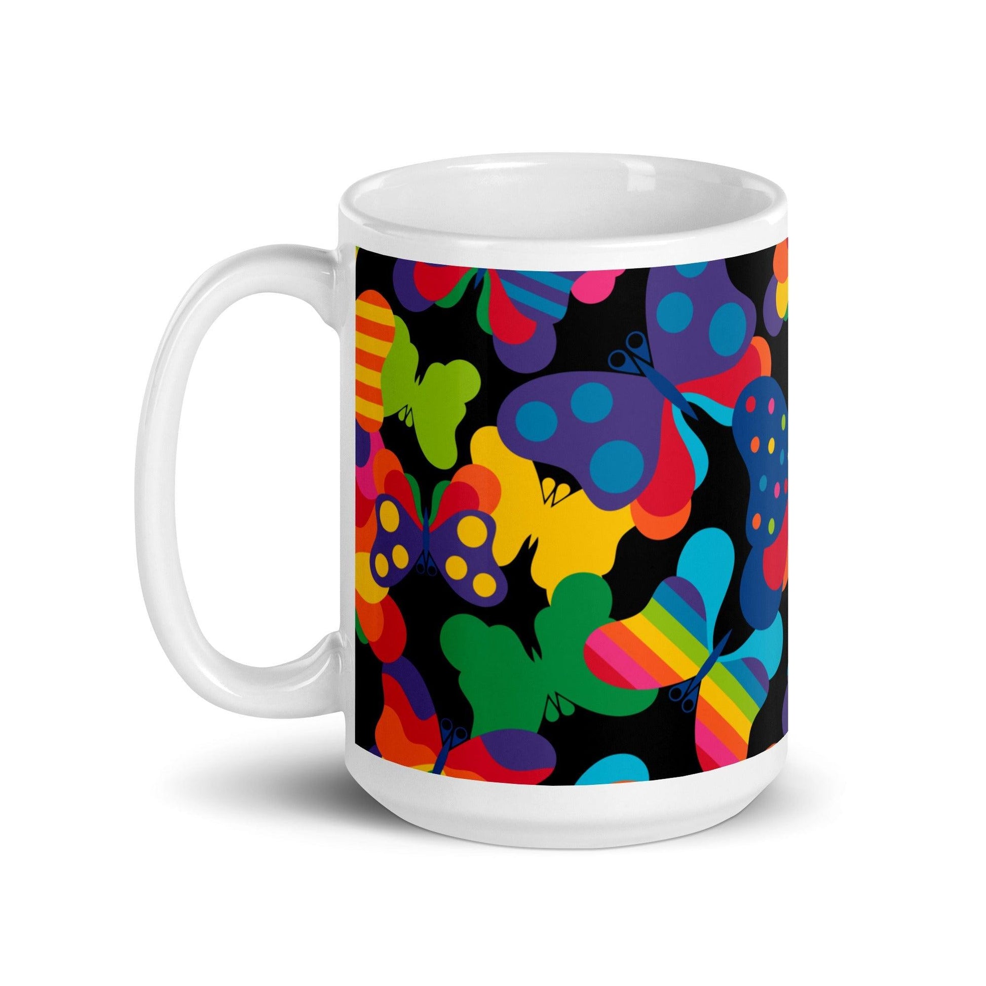 Mug - FLYRAVE black - Colorful butterfly print