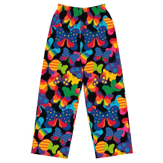 Pants - FLYRAVE black - Colorful Butterfly Print