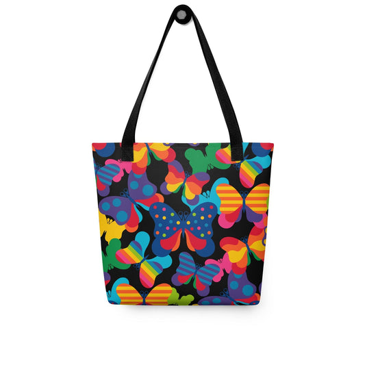 Tote Bag - FLYRAVE black - Colorful Butterfly Print