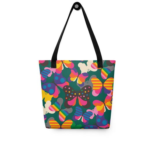 Tote bag - FLYRAVE green - Colorful butterfly print Default Title
