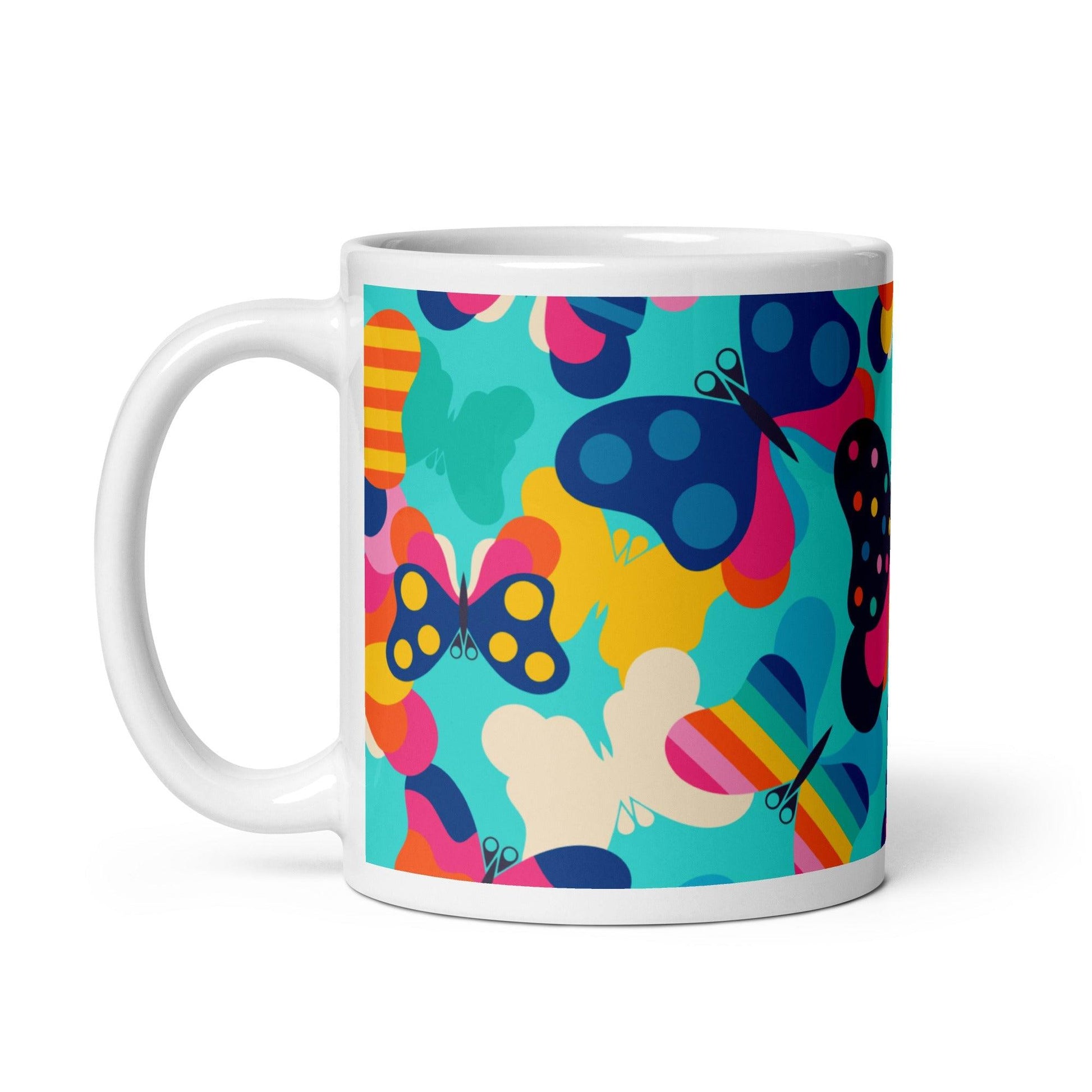 Mug - FLYRAVE turquoise - Colorful butterfly print