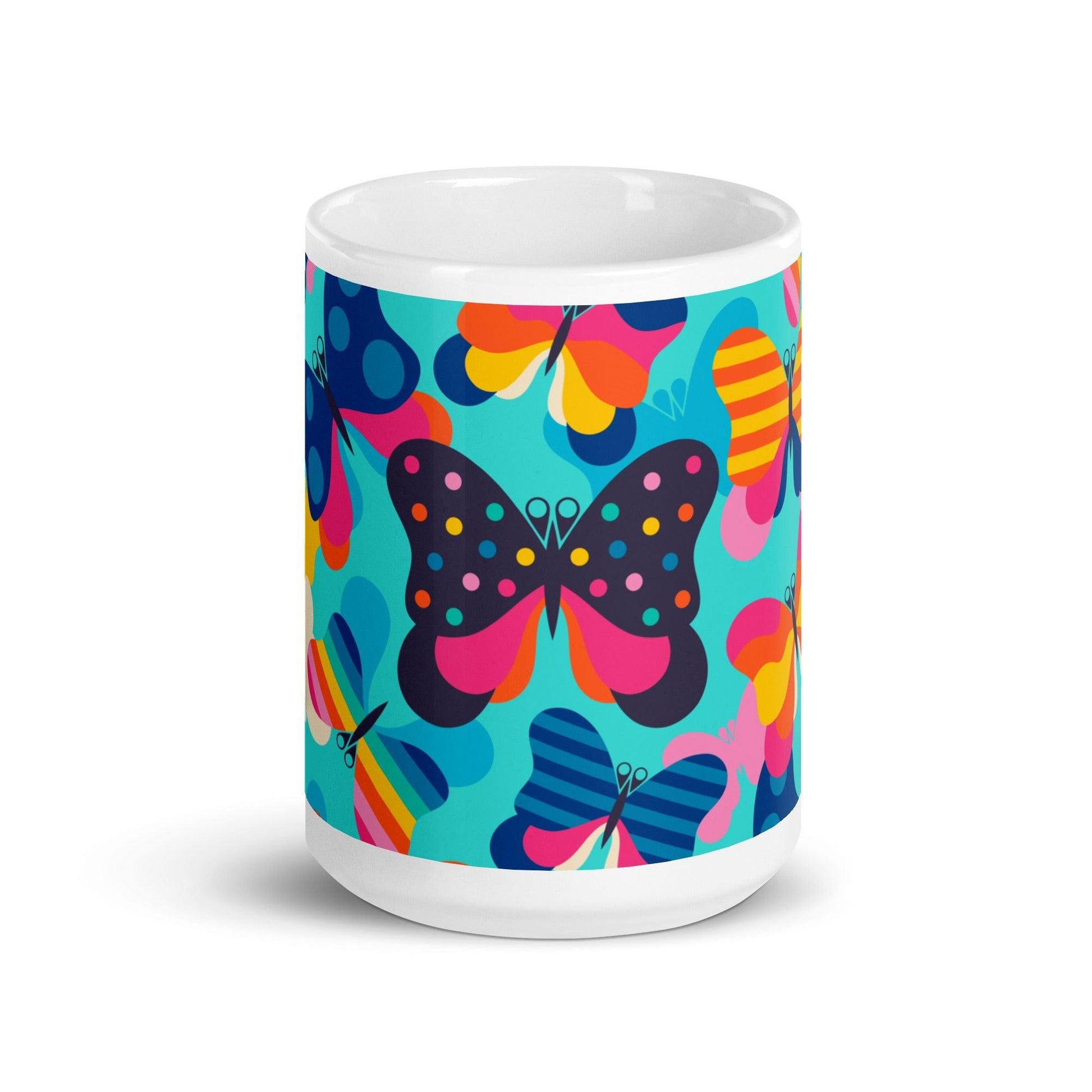 Mug - FLYRAVE turquoise - Colorful butterfly print