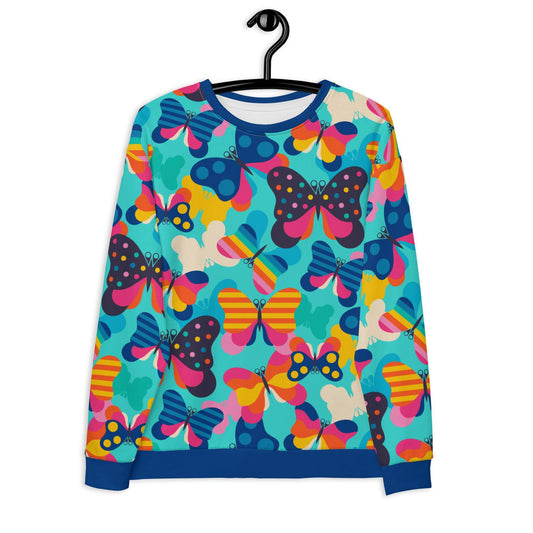 Sweatshirt - FLYRAVE turquoise - Colorful butterfly print 3XL