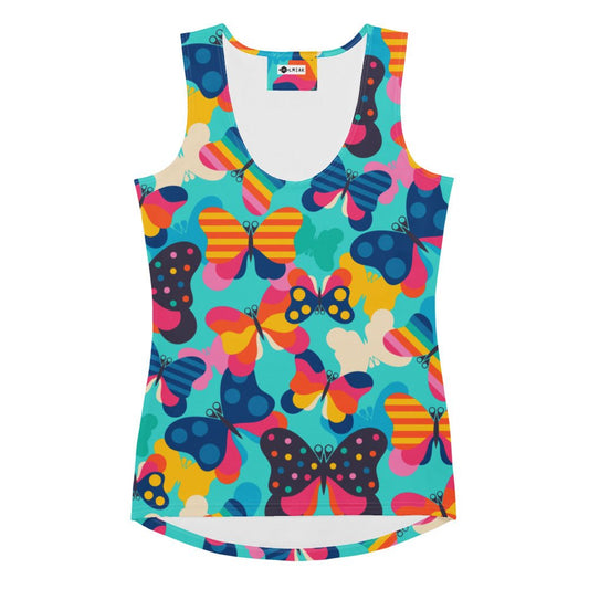 Tank Top - FLYRAVE turquoise - Colorful Butterfly Print