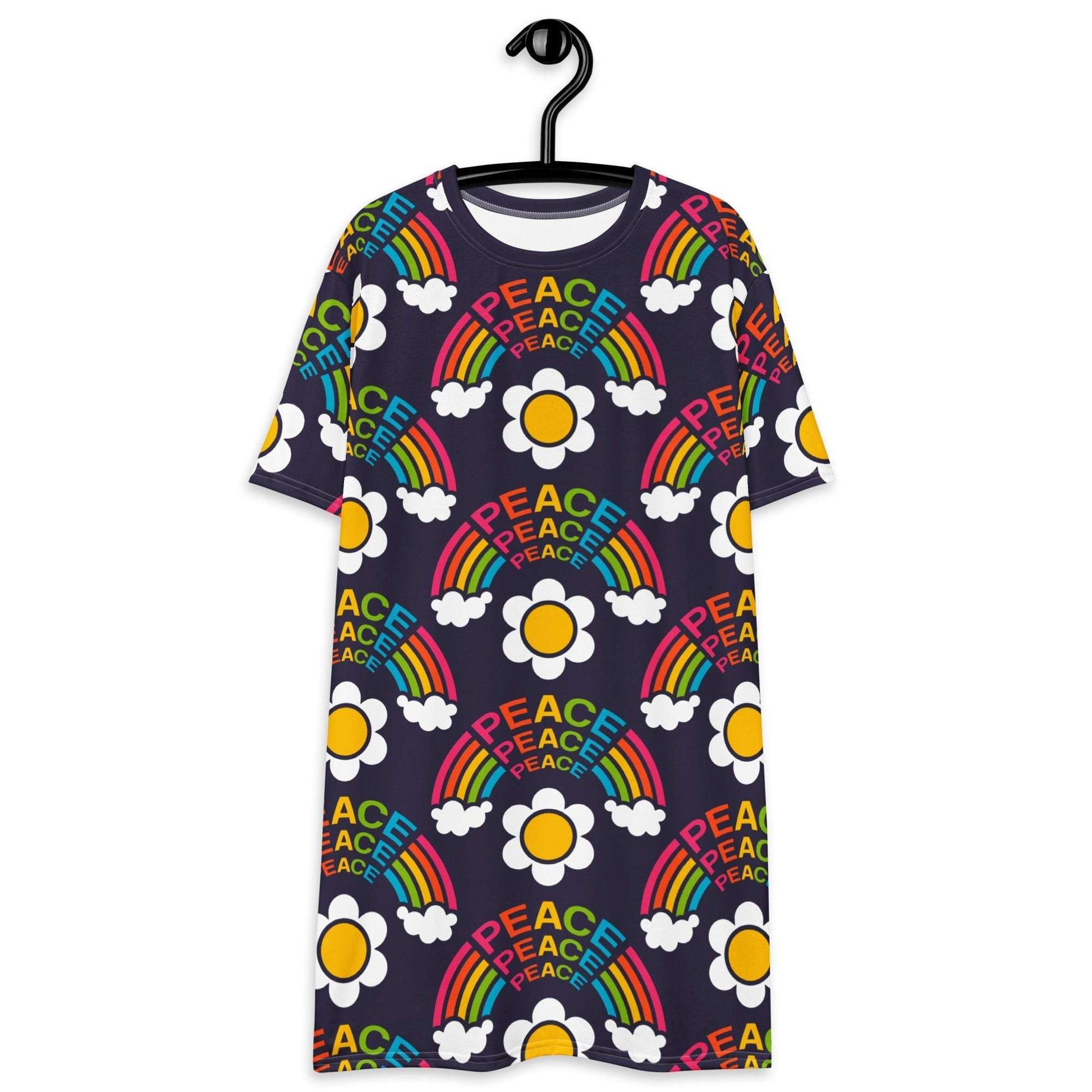 T-shirt dress - FOREVER PEACE - Peace and rainbows print 6XL