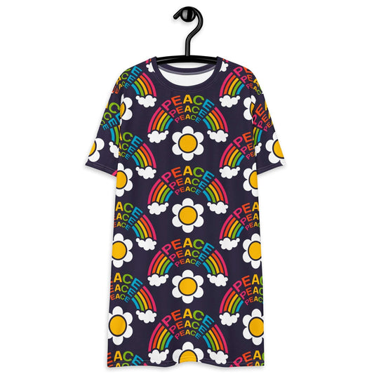 T-shirt dress - FOREVER PEACE - Peace and rainbows print 6XL