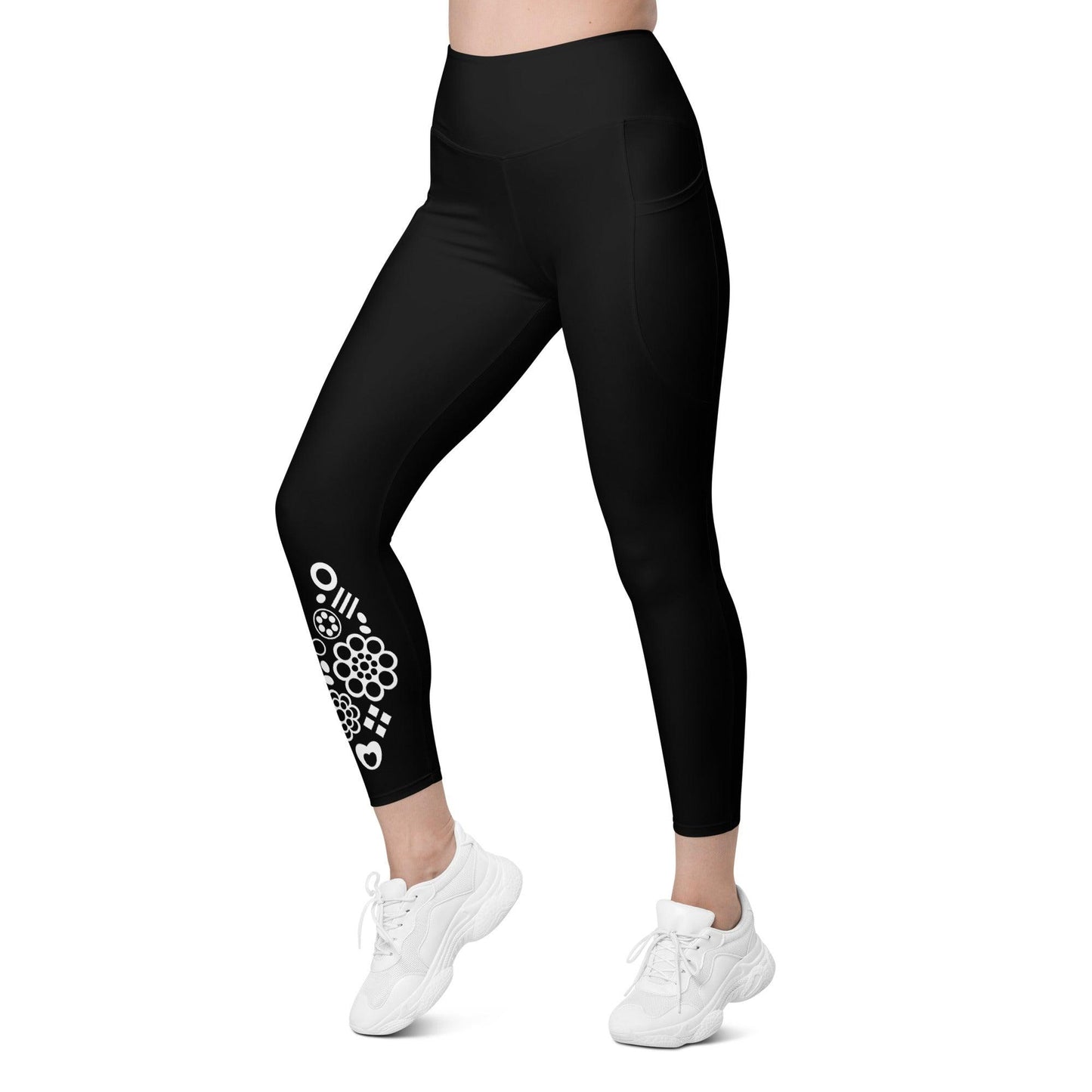 Leggings with pockets - FOREVER SWEET bw - Colorful candy mix print