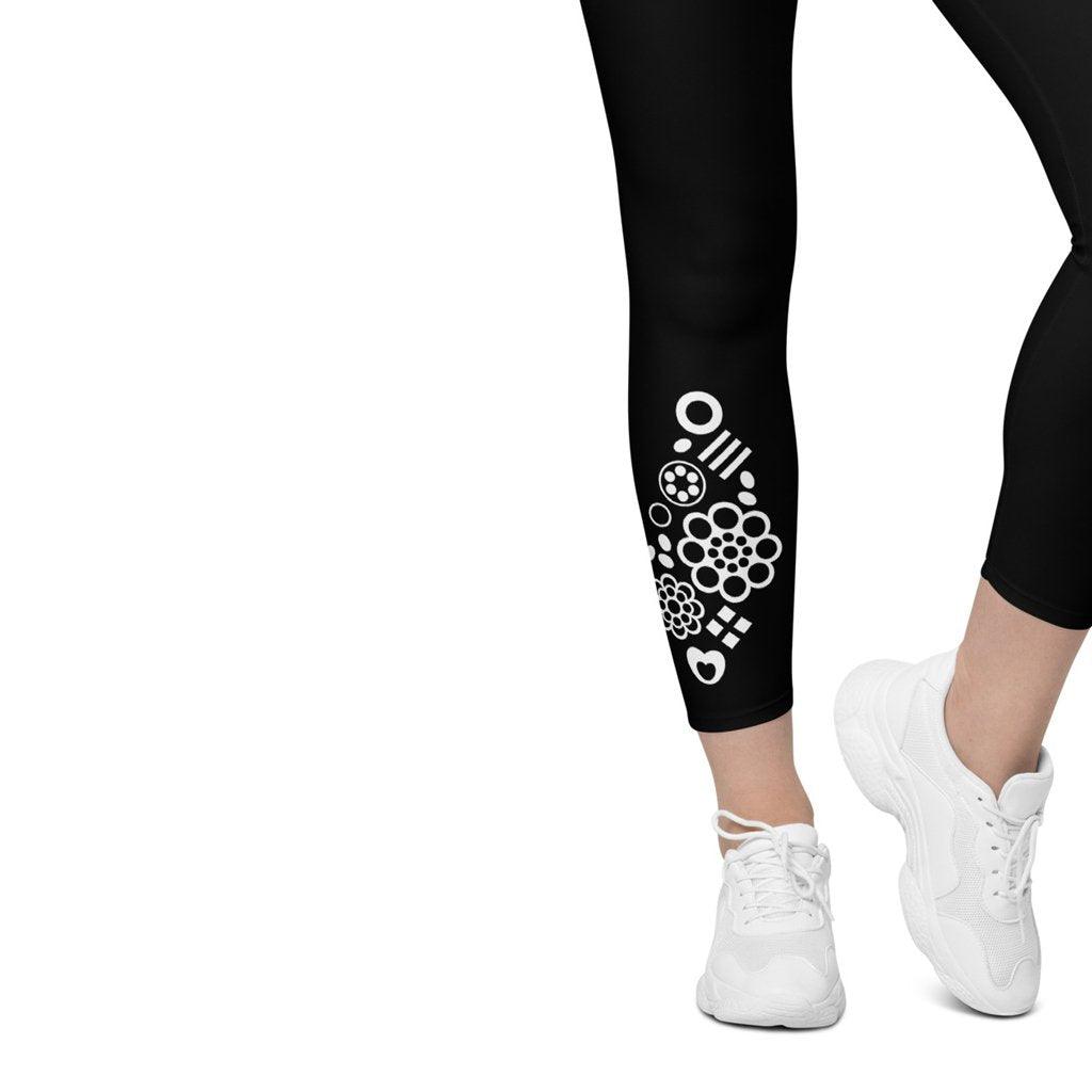 Leggings with pockets - FOREVER SWEET bw - Colorful candy mix print