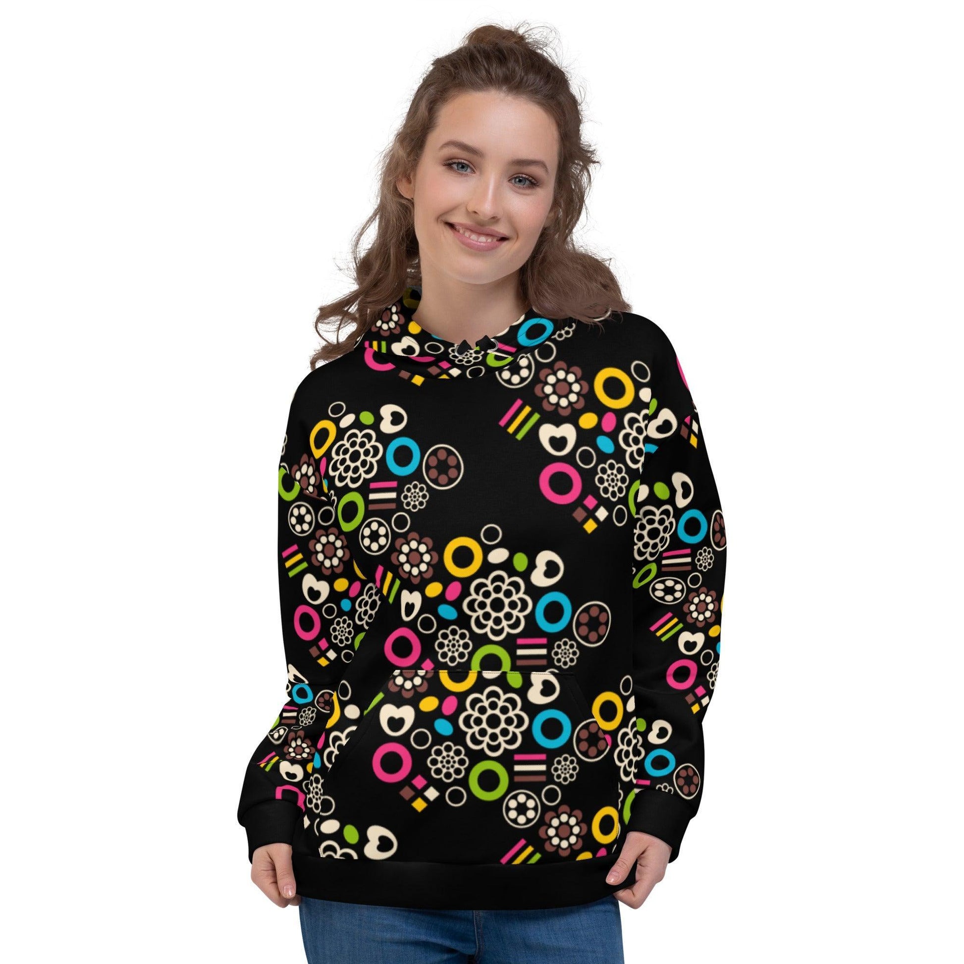Hoodie - FOREVER SWEET - Colorful candy mix print